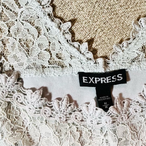 Express size M Lace/cotton top. Icy aqua green - Picture 3 of 4